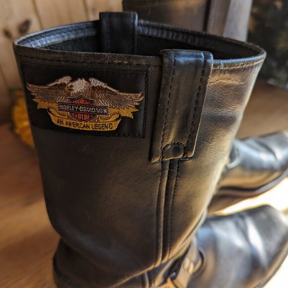 Harley-Davidson Men's Black Motorcycle boots size 10 - Picture 1 of 9